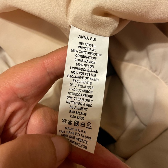 Anna Sui Lace Banded Chambray Short Sleeve Blouse - Picture 8 of 8